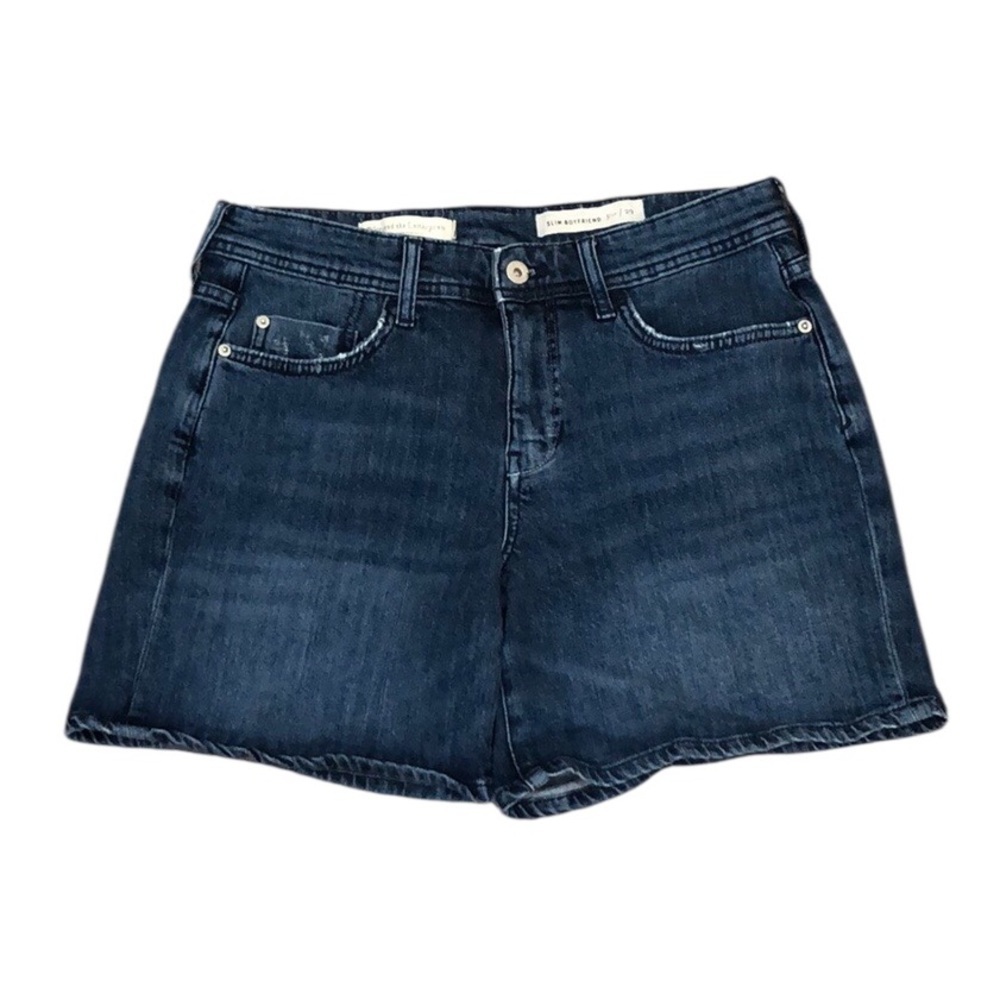 Anthropologie Pilcro Slim Boyfriend Jean Shorts Size 29 Dark Blue Denim
